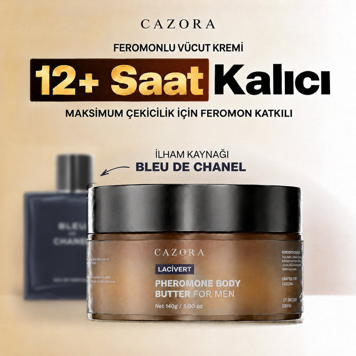 LACİVERT feromonlu vücut kremi, Bleu de Chanel esintili — çok yakında